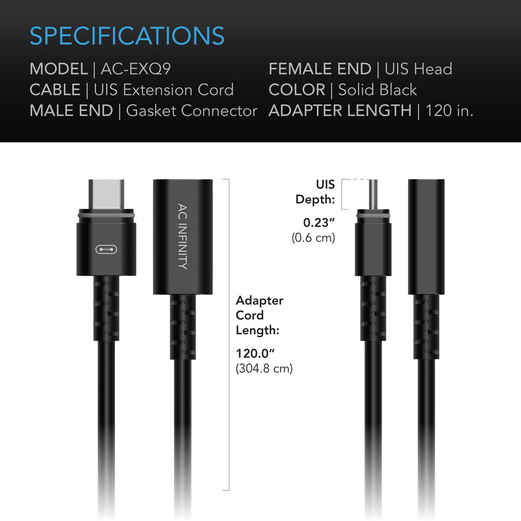UIS Controller To Device Cable | AC Infinity - Cable Adaptador Hembra - Macho de 10'