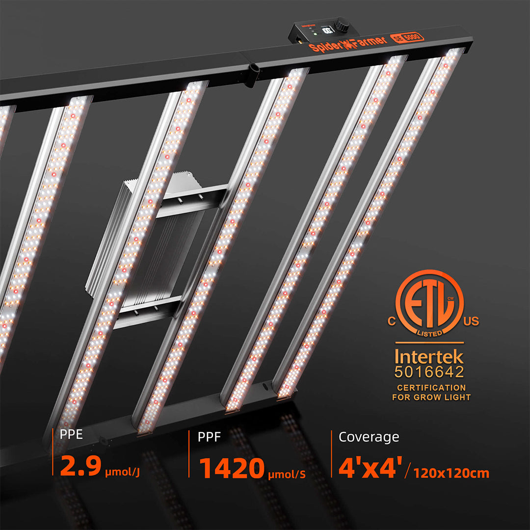 Spider Farmer | SE5000 LED Grow Light - 480w regulable ciclo completo
