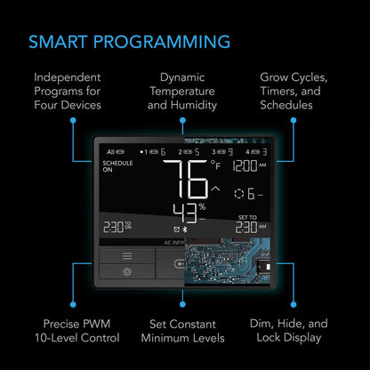 CONTROLLER 69 | AC Infinity - Controlador Inteligente Con Bluetooth Para 4 Dispositivos