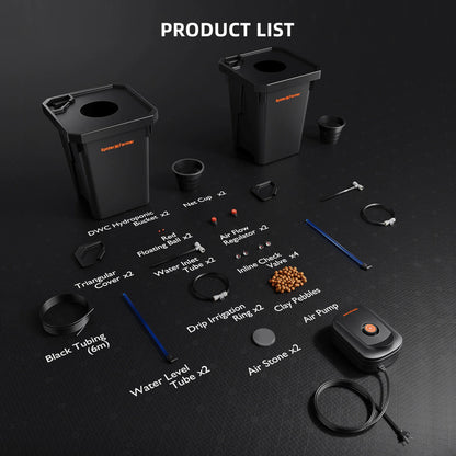 Sistema Hidropónico DWC Spider Farmer con Multirriego Superior – Kit de 2 Cubetas de 7 Galones con Bomba de Aire de 8W