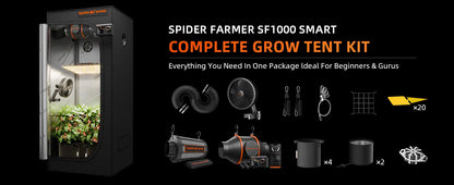 Kit De Cultivo | Spider Farmer - SF-1000, Armario De Cultivo, Ventilación, Lampara, Controlador y Otros