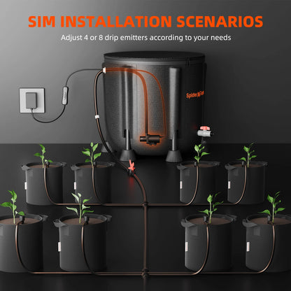 Sistema de Riego Automático por Goteo Spider Farmer – Bomba de Agua 25W con Tanque de 50L y 8 Emisores Ajustables