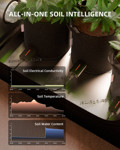 Soil Sensor GGS Pro | Spider Farmer - Sensor De Suelo 3 En 1 Temperatura, Humedad y EC