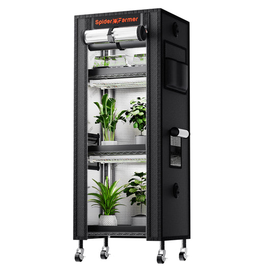 Soporte para plantas Spider Farmer de 4 niveles con luces de cultivo de 54 W