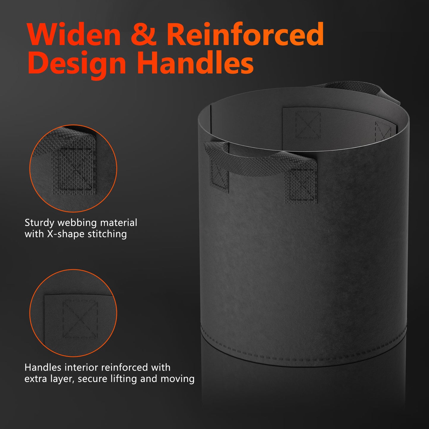 Spider Farmer | Grow Bags 5 galones – Paquete de 5, capacidad 5 gal, reutilizables y duraderas