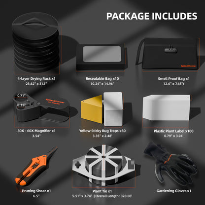 Kit Spider Farmer 9 en 1  de secado – Herramientas para Cultivo Indoor con Bolsa Carbono, Secador y Más