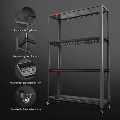 Spider Farmer | SF600 GrowShelves – Estantería metálica con luces LED y bandejas de cultivo