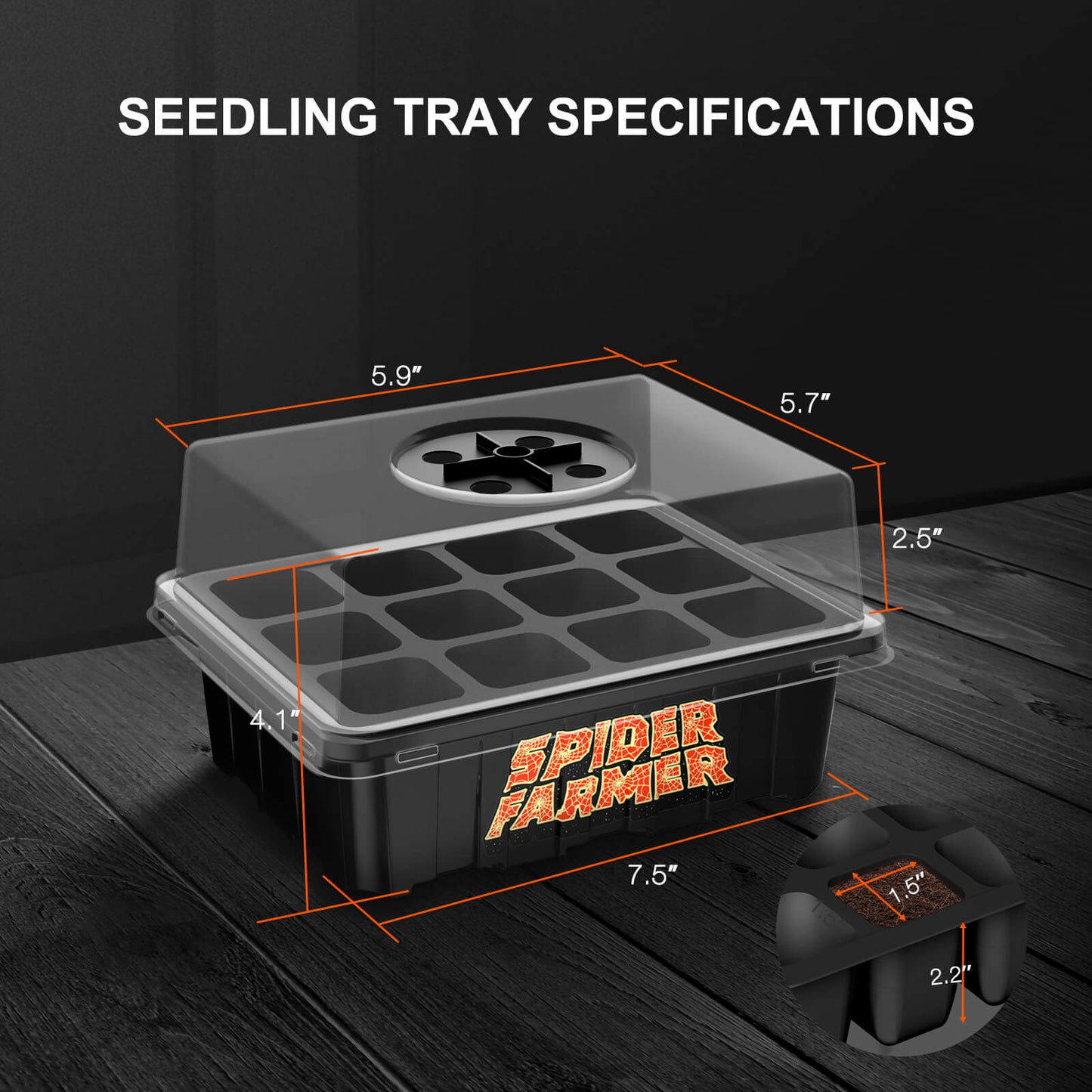 Spider Farmer | Seed Starting Trays - Bandejas de germinación reutilizables para cultivo indoor