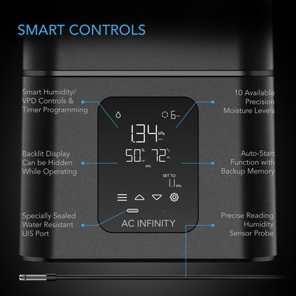 CLOUDFORGE T7, Humidificador AC INFINITY, 15 L, Controles inteligentes