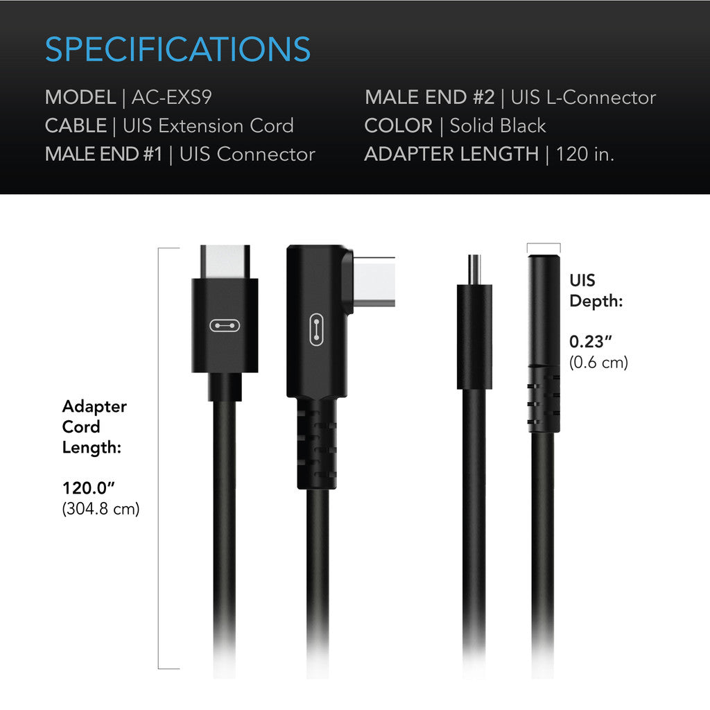 UIS Controller To Device L-Cable Male-Male | AC Infinity - Cable Adaptador En L Macho - Macho de 10'