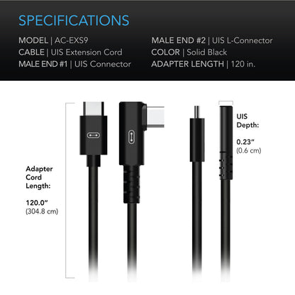 UIS Controller To Device L-Cable Male-Male | AC Infinity - Cable Adaptador En L Macho - Macho de 10'