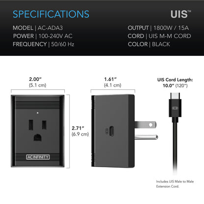 UIS Control Plug | AC Infinity - Conector Inteligente