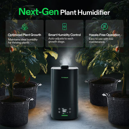 VIVOSUN AeroStream H05 – Humidificador Inteligente WiFi 5L con Sensor Temperatura y Humedad | Contmrol VPD