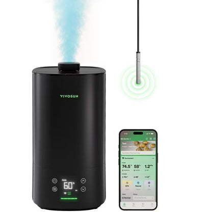 VIVOSUN AeroStream H05 – Humidificador Inteligente WiFi 5L con Sensor Temperatura y Humedad | Contmrol VPD