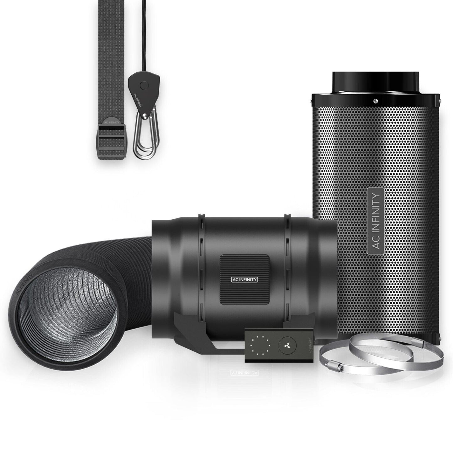 CloudLine  8 " | AC Infinity - Kit Completo De Ventilación Con Controlador, Extractor, Ducto, Ganchos Y Filtro De Carbon