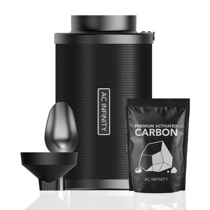 Filtro De Aire De Carbón De 6" Con Repuesto | AC Infinity - Filtro Rellenable Para Ventilación Y Control De Olores Con Repuesto Incluido