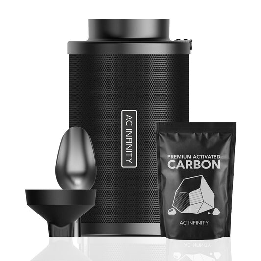 Filtro De Aire De Carbón De 6" Con Repuesto | AC Infinity - Filtro Rellenable Para Ventilación Y Control De Olores Con Repuesto Incluido