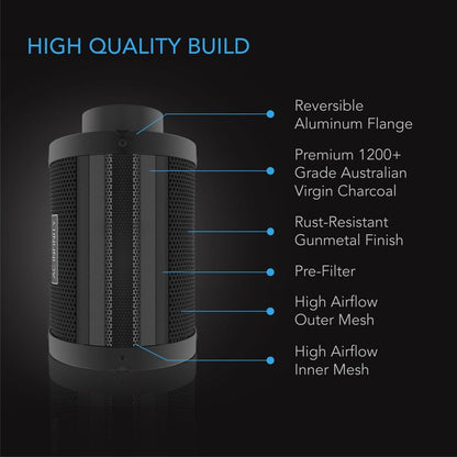 Filtro De Aire De Carbón De 8" | AC Infinity - Filtro Rellenable Para Ventilación Y Control De Olores