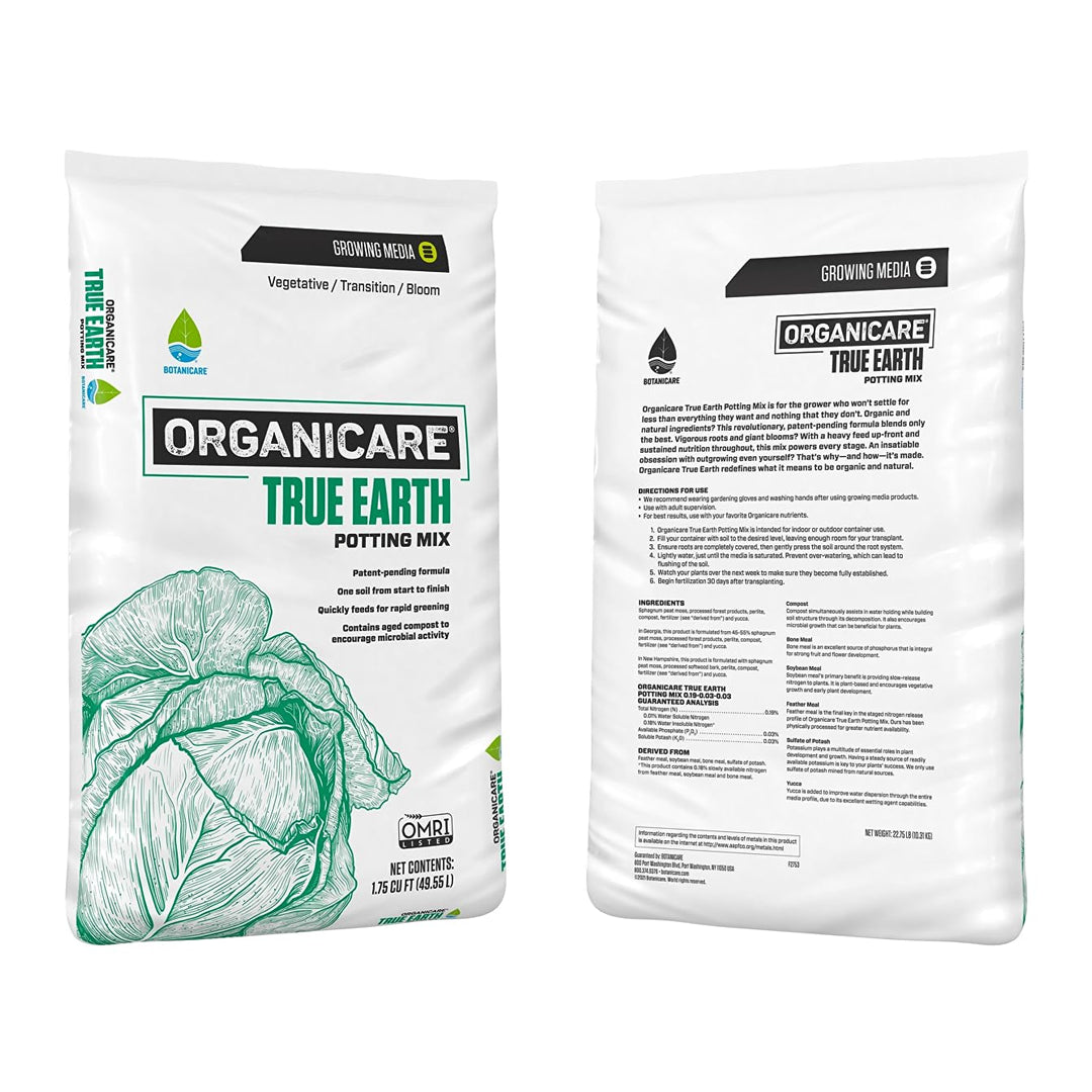ORGANICARE TRUE EARTH 49.55 LT | Botanicare - Sustrato De Tierra Premium Con Fertilizante Para Exterior E Interior