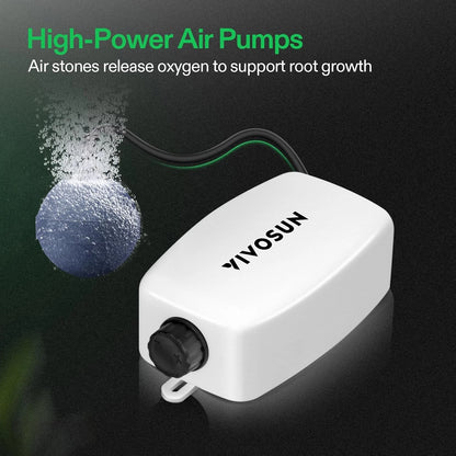 Sistema Hidropónico DWC VIVISUN – Kit de 8 / 4 / 2 / 1, Cubetas de 5 Galones con bomba de aire.