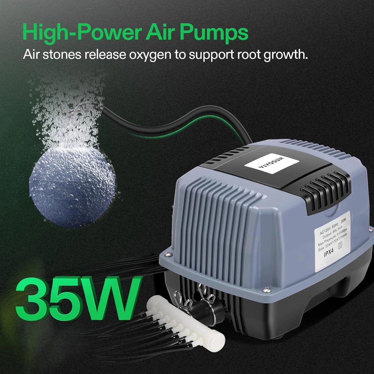 Sistema Hidropónico DWC VIVISUN – Kit de 8 / 4 / 2 / 1, Cubetas de 5 Galones con bomba de aire.