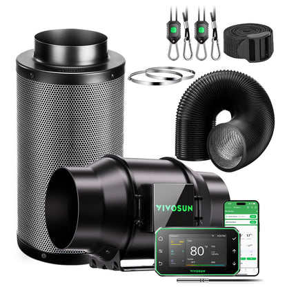VIVOSUN Kit Extracción G LINE 4/6/8 pulgadas  Inteligente – Inline Fan