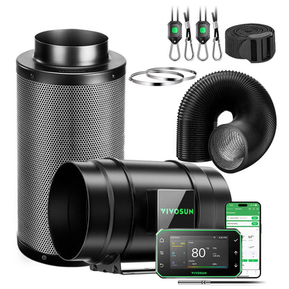 VIVOSUN Kit Extracción G LINE 4/6/8 pulgadas  Inteligente – Inline Fan