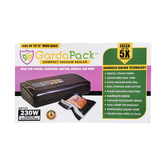 GARDAPACK GP723 Selladora Al Vacío Compacta De 12" Preserva Tus Cosechas Hasta 5 Veces Mas