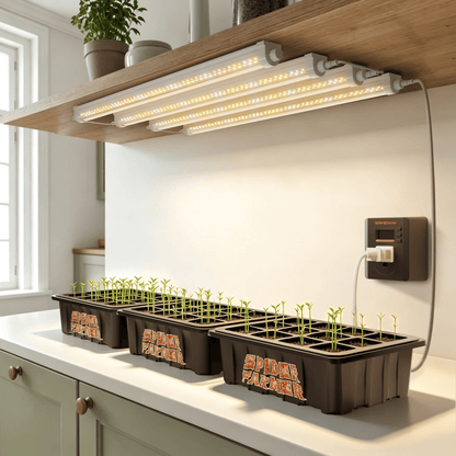 Barras de luces LED SF de espectro completo regulables de 24 W para cultivo de plantas de interior (paquete de 8) Pro (regulables)