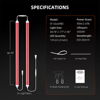 Spider Farmer | GlowR80 lámpara LED suplementaria espectro rojo profundo