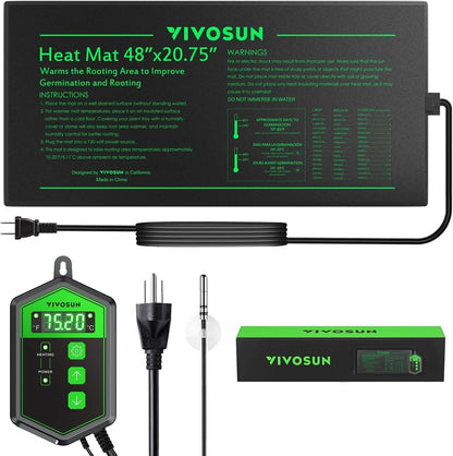 VIVOSUN Tapete térmico para plantas con termostato, almohadilla térmica para plantas
