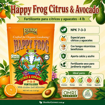 Fertilizante FoxFarm Happy Frog para Cítricos y Aguacates,  (4 libras)