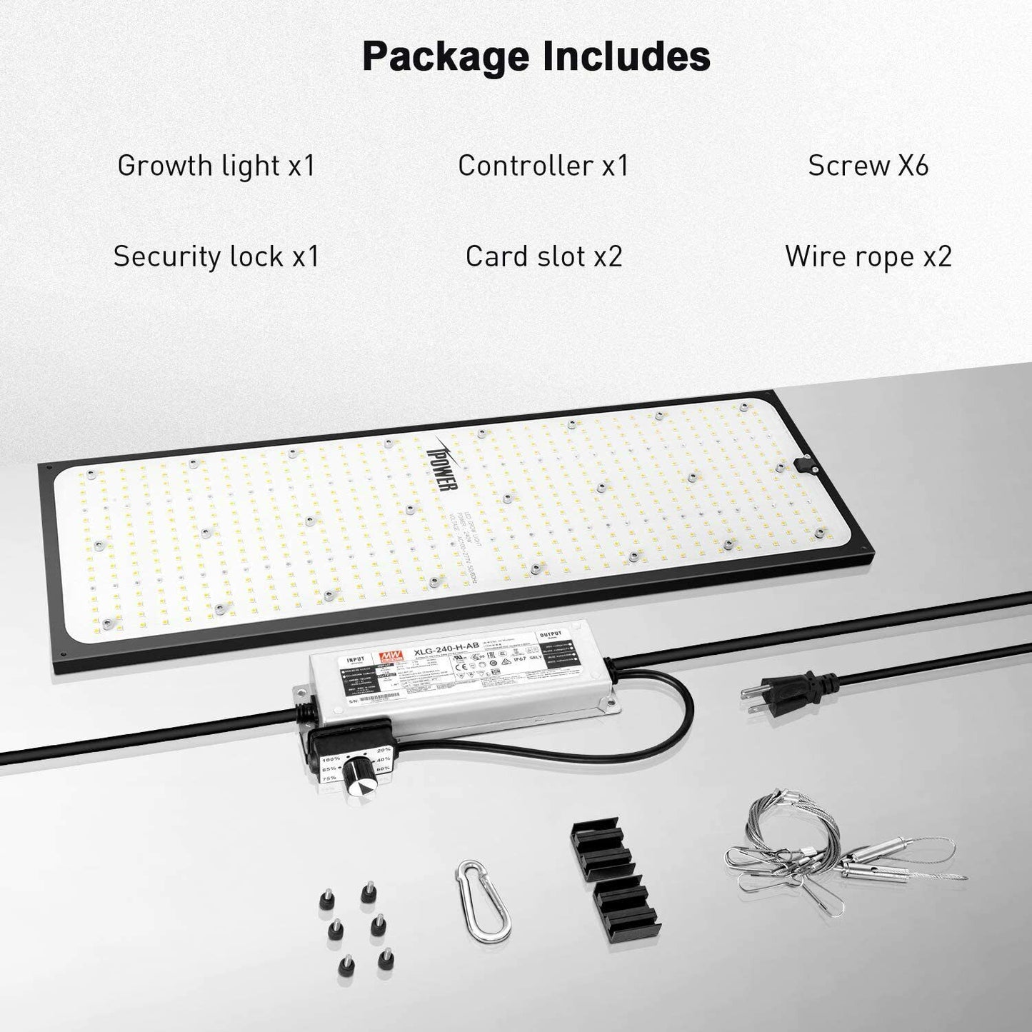 iPower lámpara de cultivo LED de 240W de espectro completo