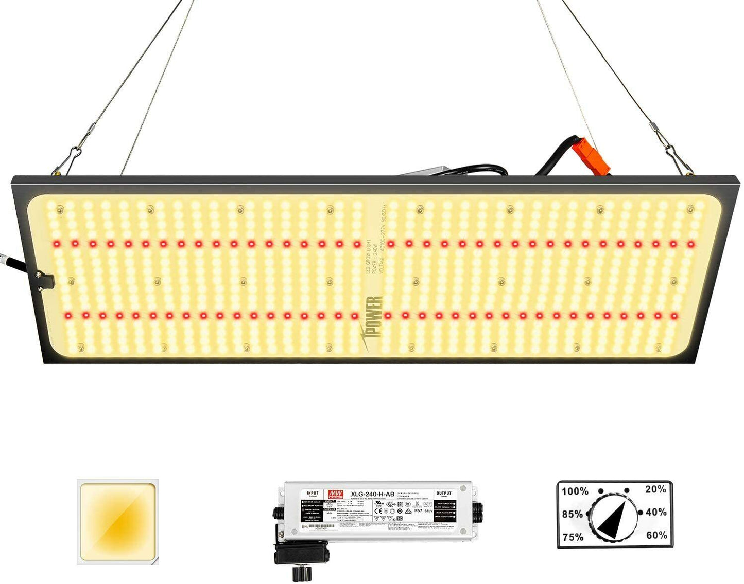 iPower lámpara de cultivo LED de 240W de espectro completo