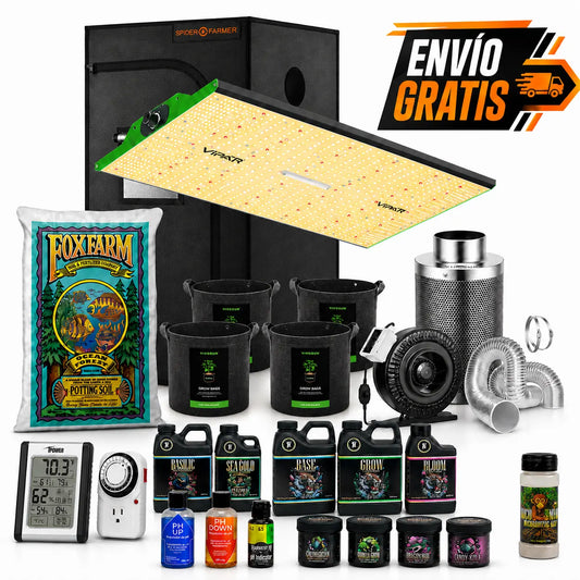 Kit Completo de Cultivo Indoor Spider Farmer 90x90x180 + ViparSpectra 240W + VIVOSUN 4" + HarvestCo
