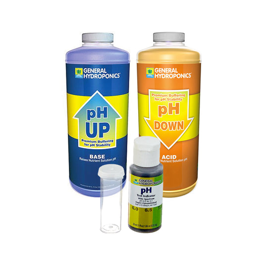 KIT REGULADOR DE PH CON MEDIDOR DE REACTIVO | General Hydroponics - Regula pH Y Mejora Absorción De Nutrientes