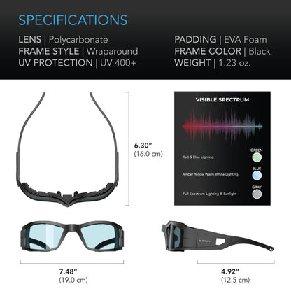 AC Infinity lentes para cuarto de cultivo pro gafas protectoras de rayos UVA/UVB luz intensa de lámpara de cultivo