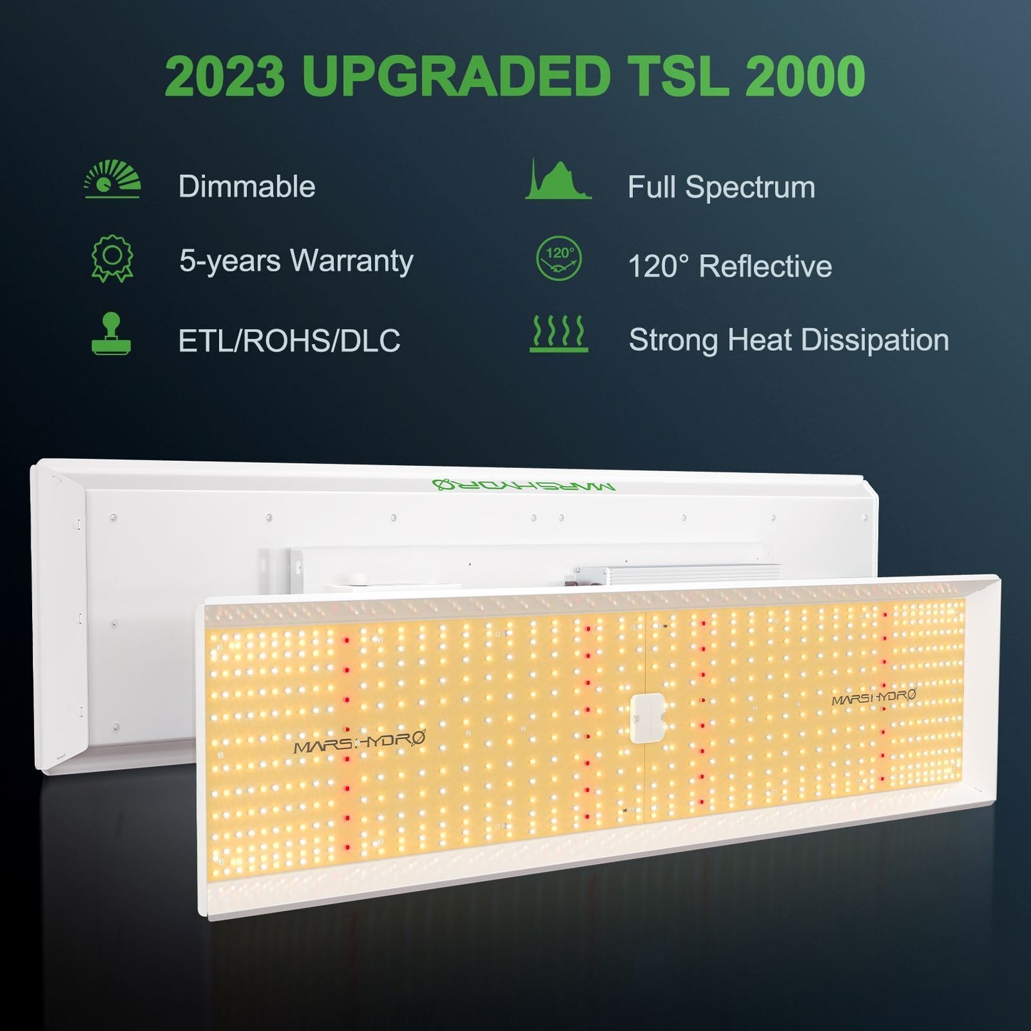 Mars Hydro lámpara de cultivo TSL2000 LED espectro completo 300W