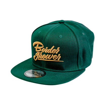 Gorra Oficial | Border Grower Clothing - Cachucha Tipo Snapback Verde Con Letras Doradas