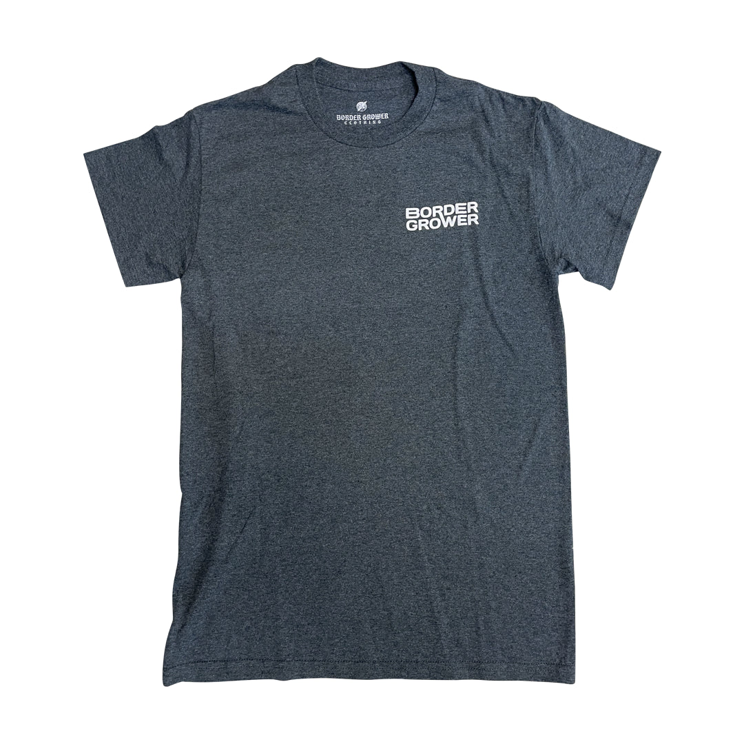 PLAYERA GRIS OFICIAL BORDER GROWER Hydroponics & Organics