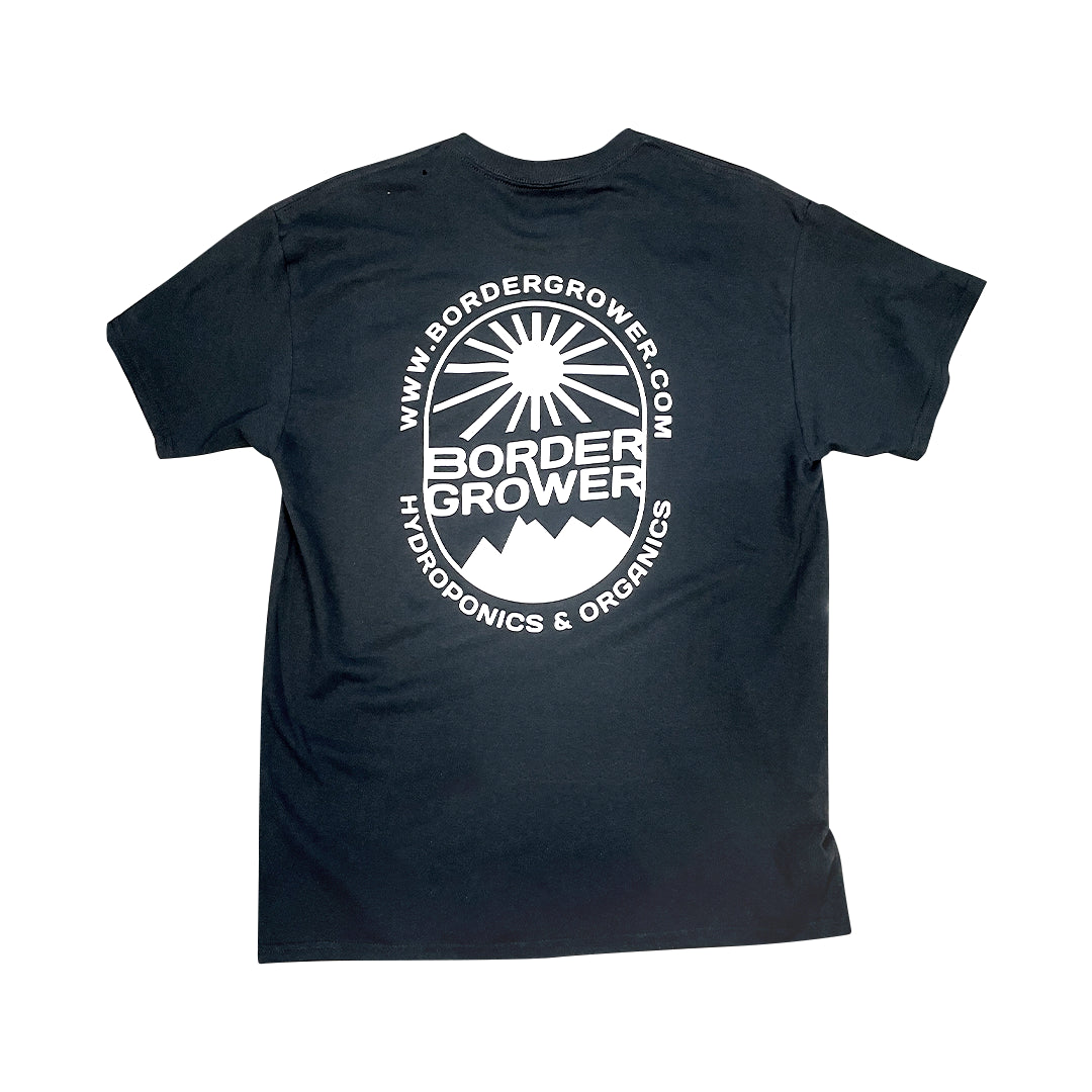 PLAYERA NEGRA OFICIAL BORDER GROWER Hydroponics & Organics