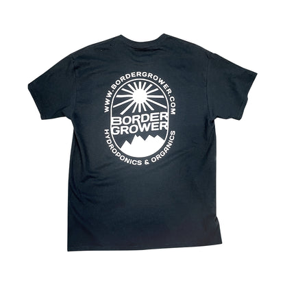 PLAYERA NEGRA OFICIAL BORDER GROWER Hydroponics & Organics