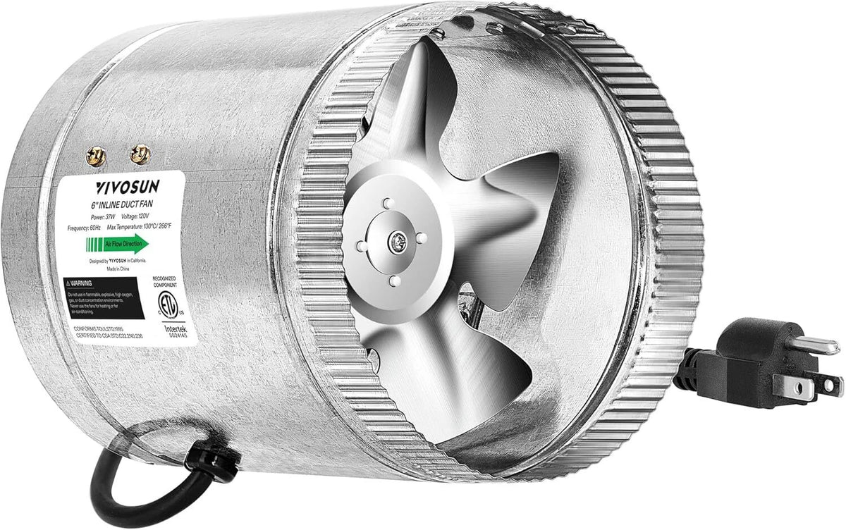 Intractor Ventilador De Turbina De 4"/6"/8" 100/240/420 CFM | VIVOSUN