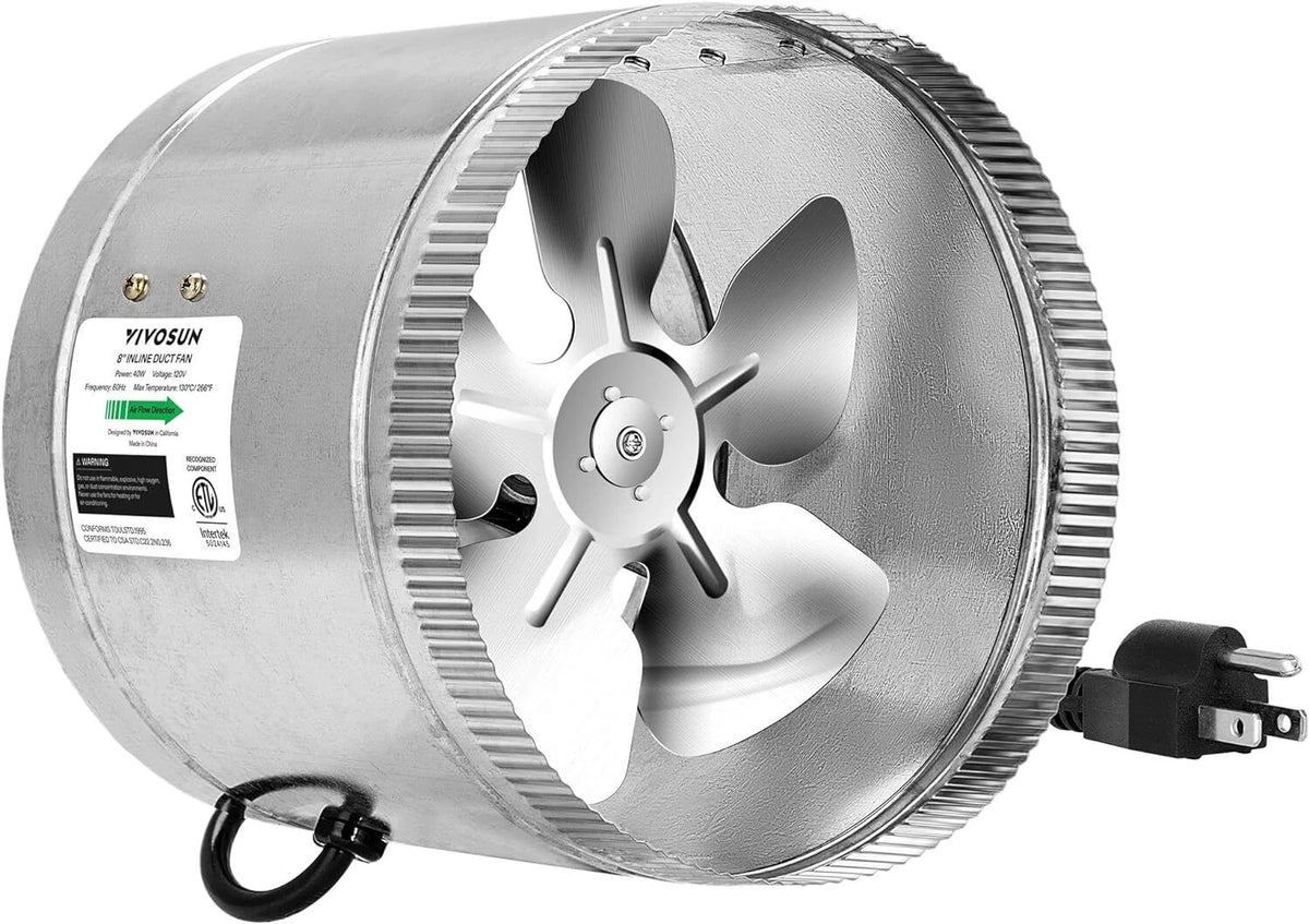 Intractor Ventilador De Turbina De 4"/6"/8" 100/240/420 CFM | VIVOSUN
