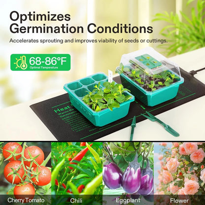 VIVOSUN Tapete térmico para plantas con termostato, almohadilla térmica para plantas