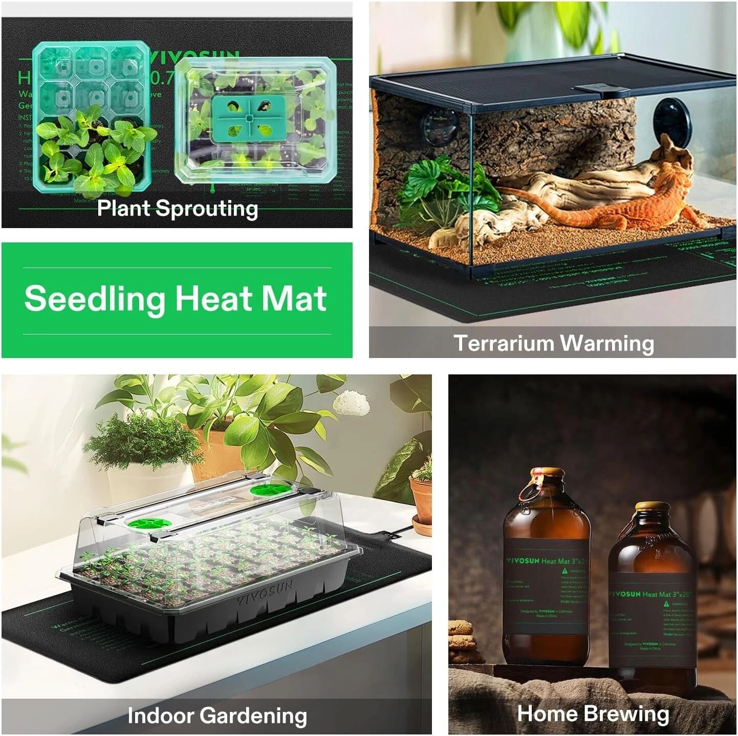 VIVOSUN Tapete térmico para plantas con termostato, almohadilla térmica para plantas