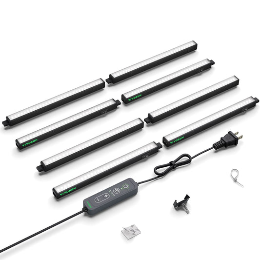 VIVOSUN Luz T5 120W (8x15W) 5000K - LEDs para Clonación y Propagación Esquejes, Pack de 8