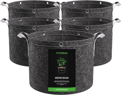 Macetas PREMIUM de Tela agropot VIVOSUN 5 pack - 3,5,7,10,15,25 Gal