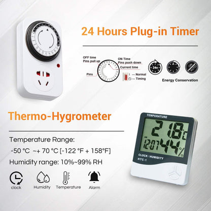 Kit De Ventilación 4" | Spider Farmer + Higrómetro Y Temporizador