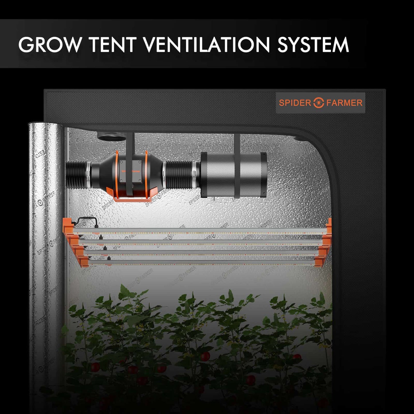 Kit De Ventilación Spider Farmer De 4 Pulgadas+ Controlador de Sistema de ventilación